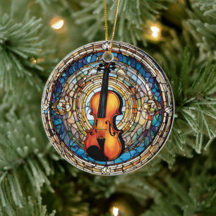 Violin Music Instrument Ceramic Ornament