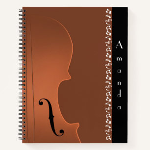 Violin Music Instrument (large) White Spiral Notebook