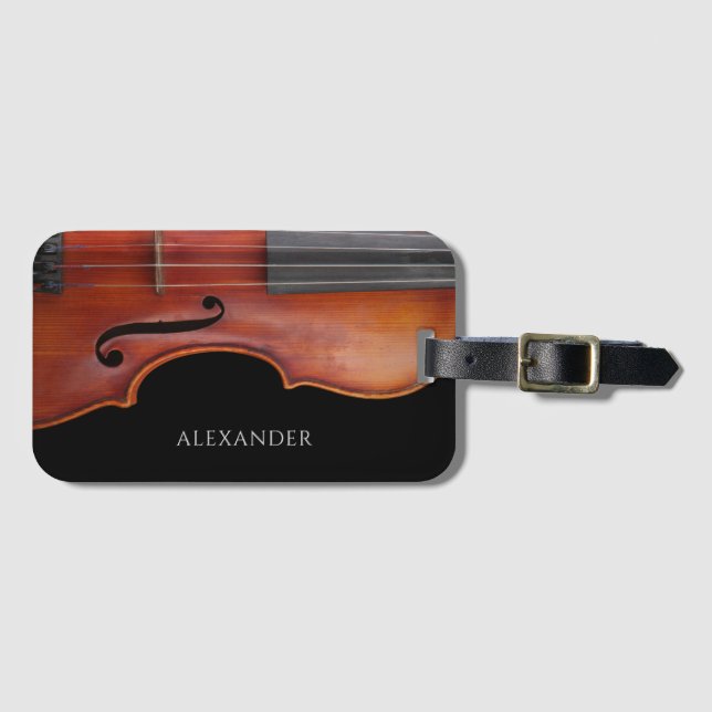 Violin music  luggage tag (Front Horizontal)
