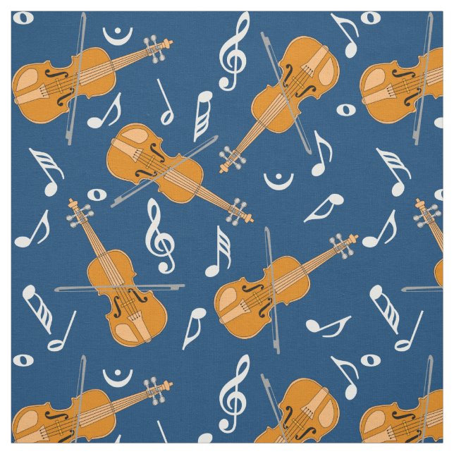Violin Music Note Pattern  Fabric (Swatch)