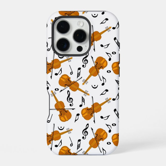 Violin Music Note Pattern iPhone Case (Back)