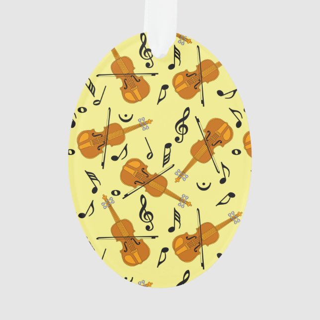 Violin Music Note Pattern Ornament (Back)