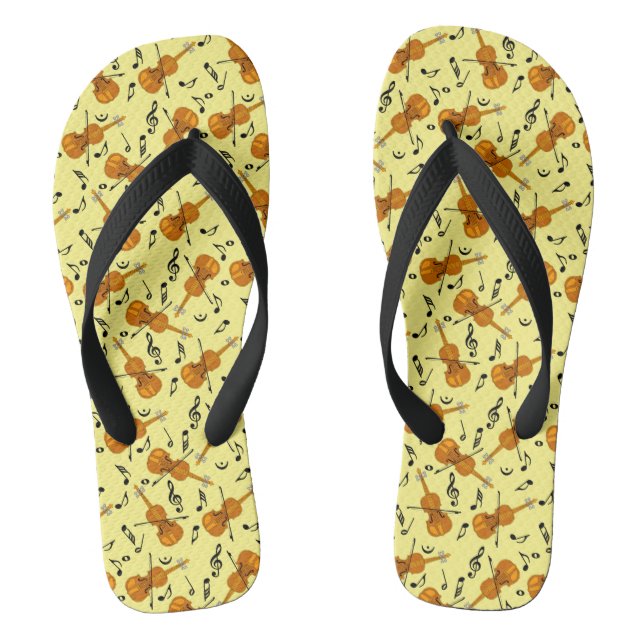 Violin Music Note Pattern Thongs (Footbed)