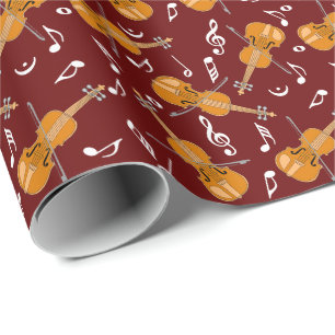 Violin Music Note Pattern Wrapping Paper
