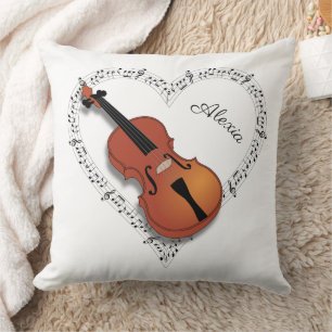 Violin Music Notes Cushion