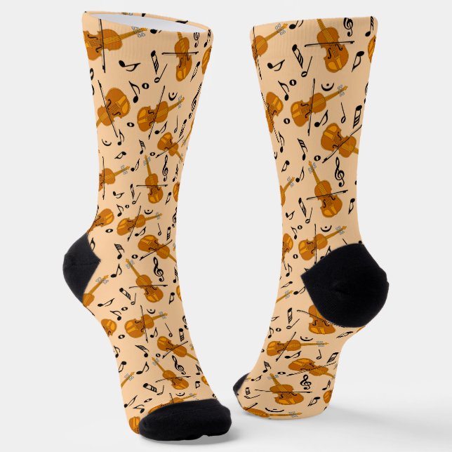 Violin Music Notes Socks (Angled)