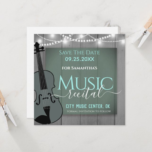 Violin Music Recital Save the Date (Front/Back In Situ)