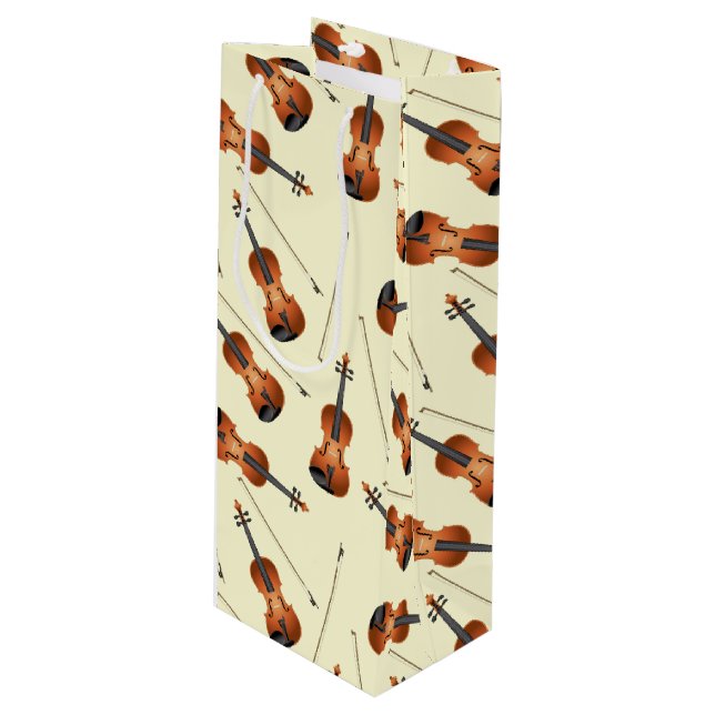 Violin Music Teacher Wine Gift Bag (Front Angled)