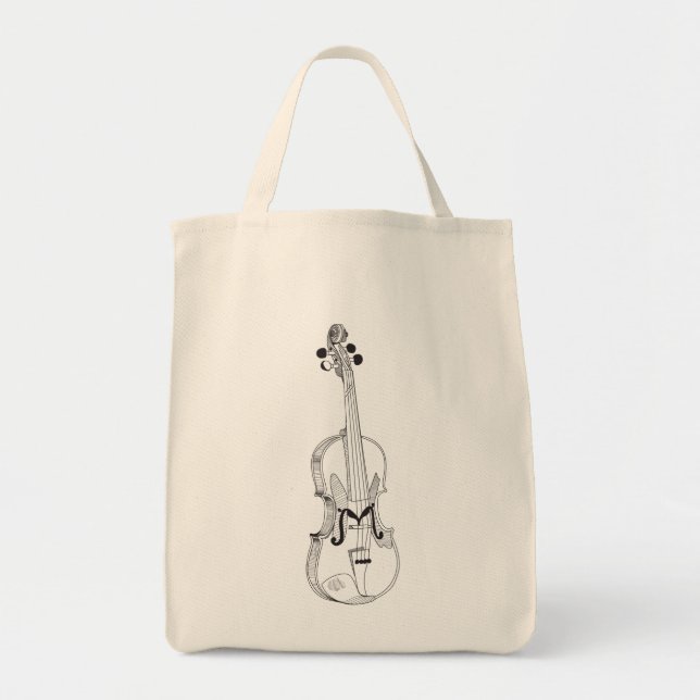 Violin Music Tote Bag  (Front)