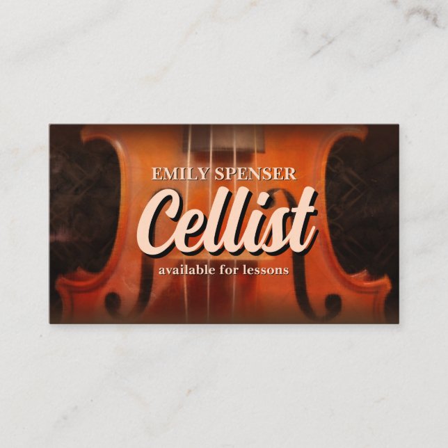Violin Music Tutor Classy Business Card (Front)