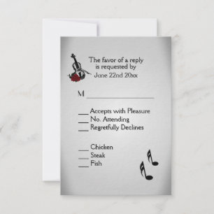 Violin Music Wedding Menu RSVP