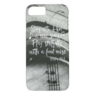 Violin, Music with Psalms Bible Verse iPhone 8/7 Case