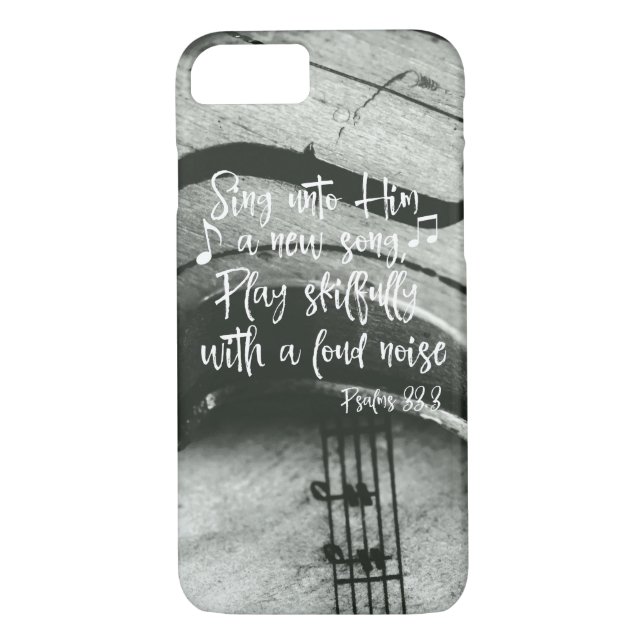 Violin, Music with Psalms Bible Verse Case-Mate iPhone Case (Back)