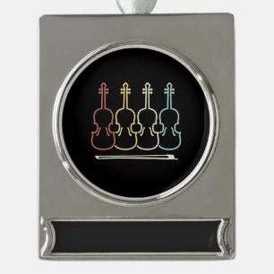 Violin Musician Music Silver Plated Banner Ornament