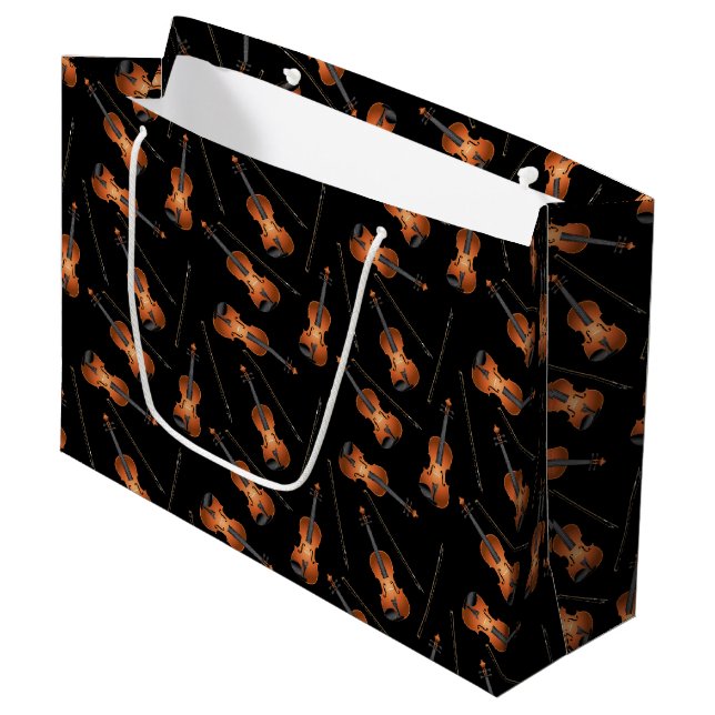 Violin Musician Teacher String Orchestra Large Gift Bag (Front Angled)