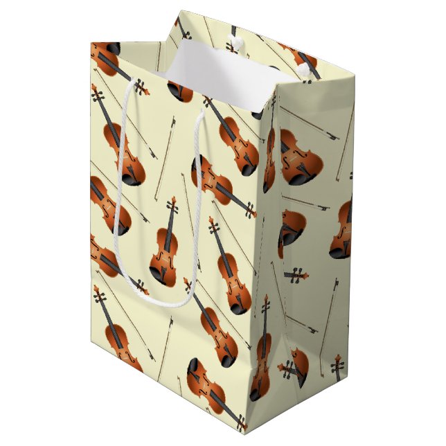Violin Musician Teacher String Orchestra Medium Gift Bag (Front Angled)