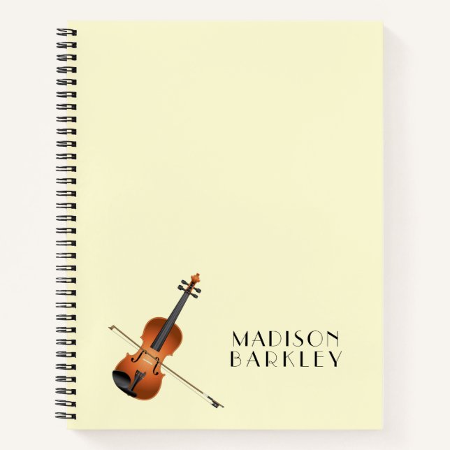 Violin Musician Teacher String Orchestra Notebook (Front)