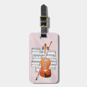 Violin on Sheet Music Luggage Tag
