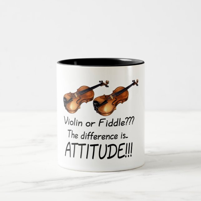 Violin or Fiddle??? Two-Tone Coffee Mug (Center)