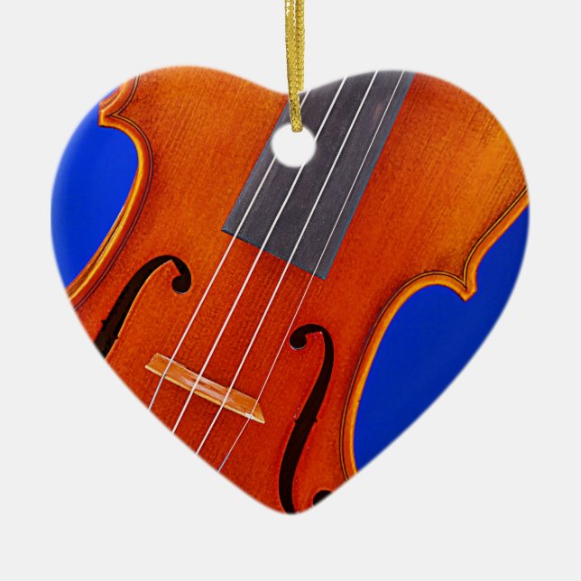 Violin or Viola Ornament Heart (Front)