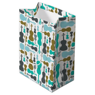 Violin or Viola Pattern Medium Gift Bag