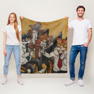 Violin Orchestral Cats Fleece Blanket