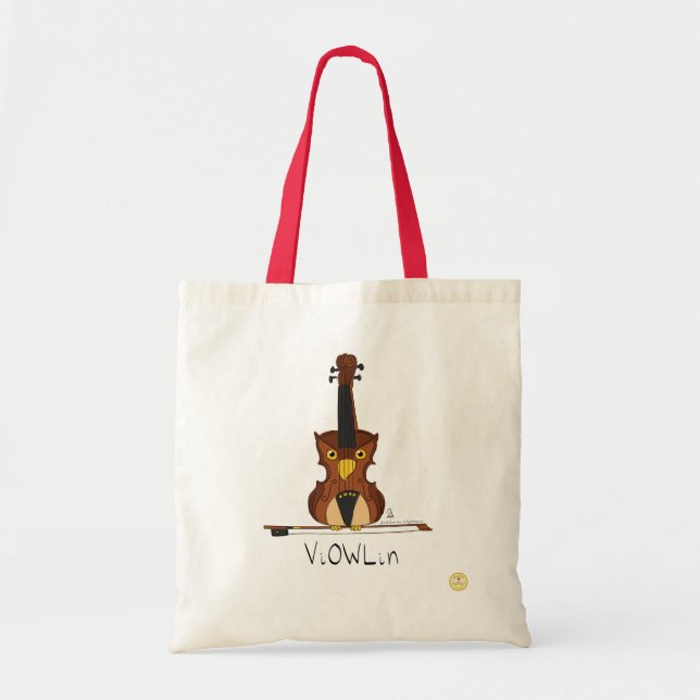 Violin Owl Music Teacher Cute Kids Tote Bag (Front)