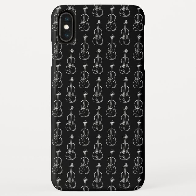Violin Pattern - Black and White Case-Mate iPhone Case (Back)