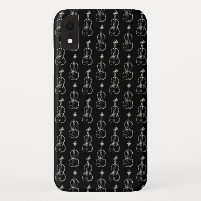 Violin Pattern - Black and White Case-Mate iPhone Case (Back)