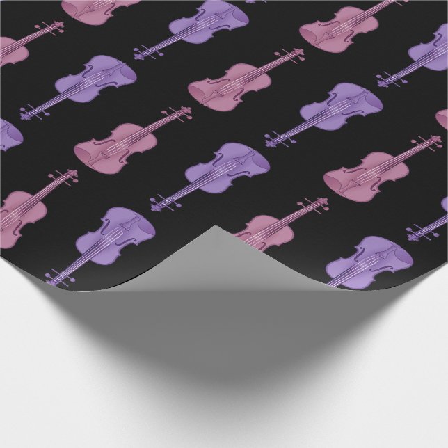 Violin Pattern - Lavender and Pink Wrapping Paper (Corner)