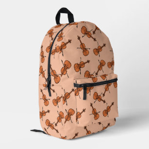 Violin Pattern Printed Backpack