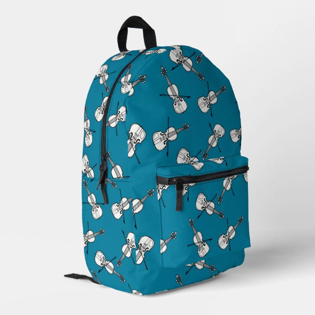 Violin Pattern Printed Backpack (Back Corner Left)