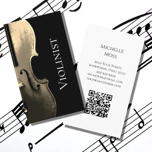 Violin Performer QR code  Musical Minimalist   Business Card