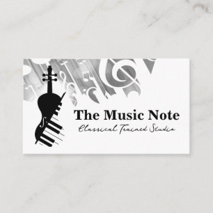 Violin Piano Logo Music Business Card