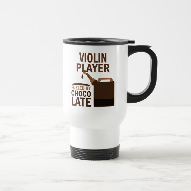 Violin Player (Funny) Chocolate Travel Mug (Right)