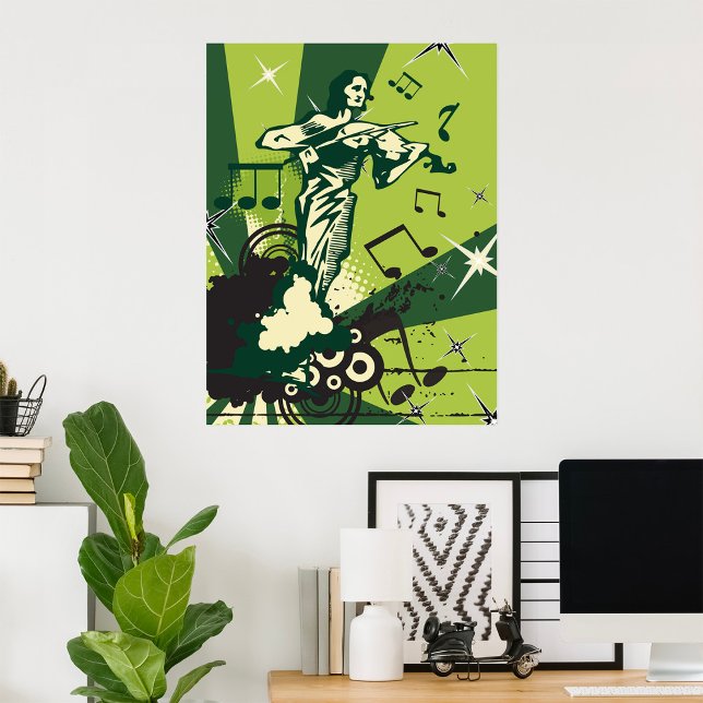 Violin Player Musical Notes Poster (Creator Uploaded)