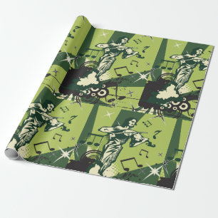 Violin Player Musical Notes Wrapping Paper