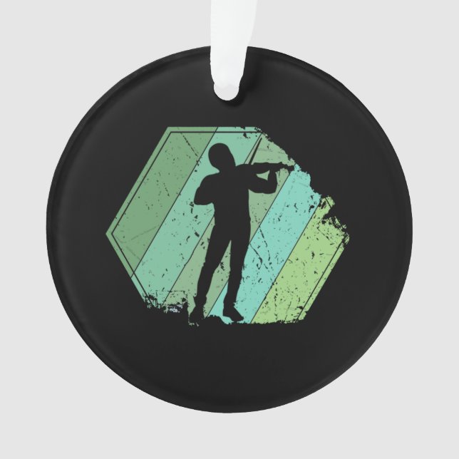 Violin Player Retro Ornament (Front)