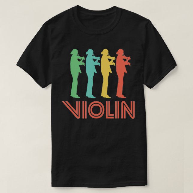 Violin Player Retro Vintage  T-Shirt (Design Front)