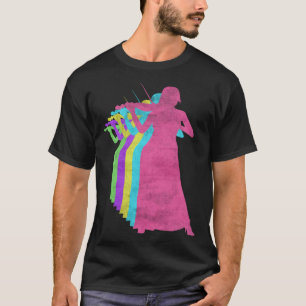 Violin Playing Woman 80s Colours 1980s T-Shirt