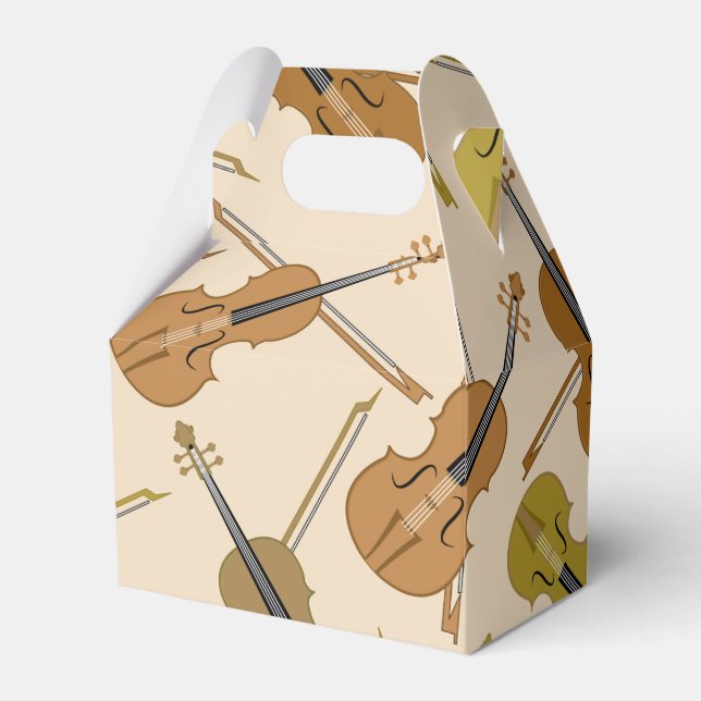 Violin Print Pattern Favour Box (Front Side)