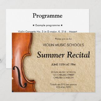 Violin Recital Concert Classical Music Invitation