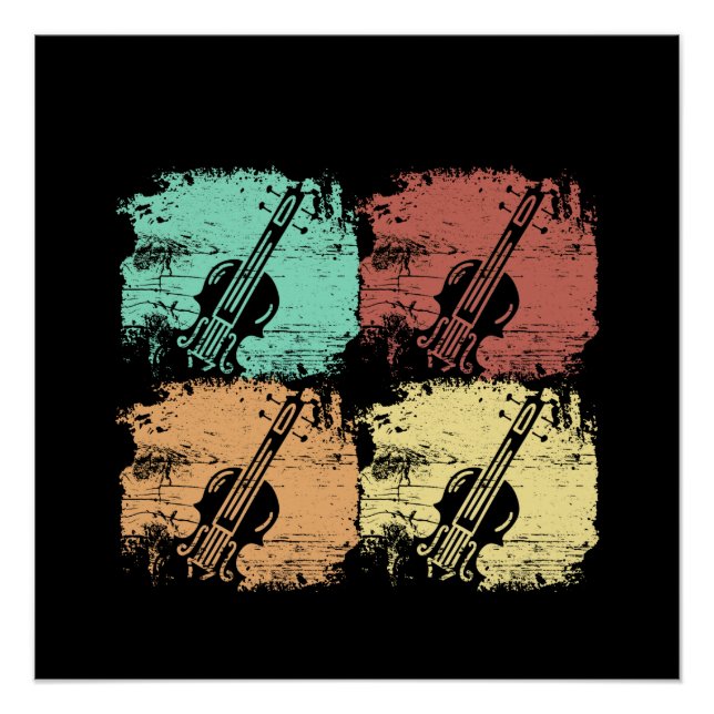 Violin Retro Poster (Front)
