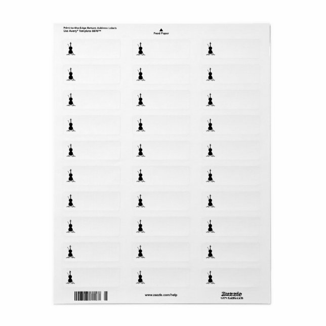 Violin return address labels (Full Sheet)