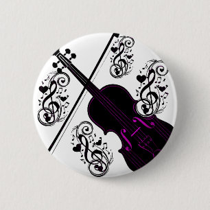 Violin,Rocking love_ 6 Cm Round Badge
