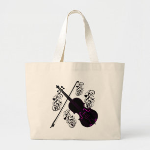 Violin,Rocking love_ Large Tote Bag