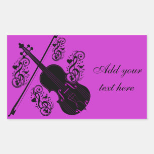 Violin,Rocking love_ Rectangular Sticker