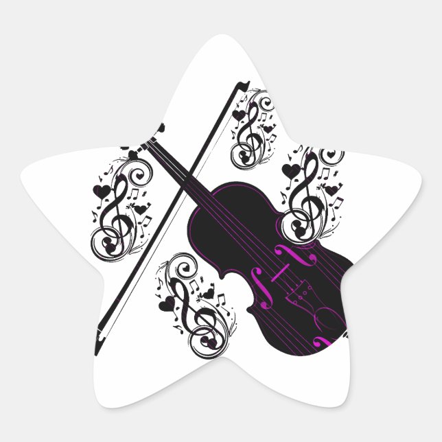 Violin,Rocking love_ Star Sticker (Front)