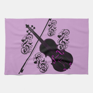 Violin,Rocking love_ Tea Towel
