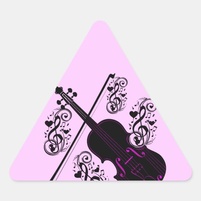 Violin,Rocking love_ Triangle Sticker (Front)
